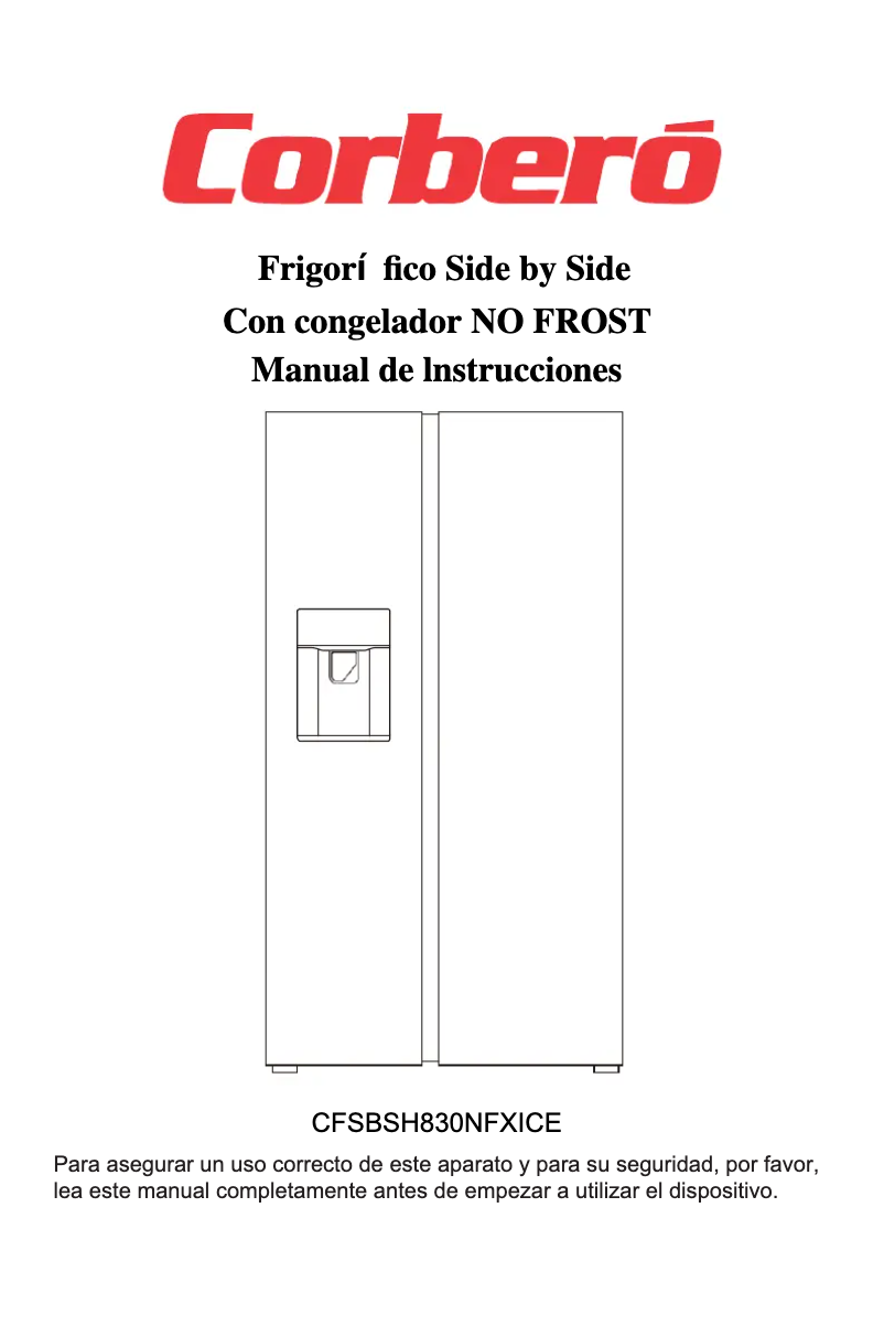 Page n°1 - Manuel utilisateur Corbero CFSBSH830NFXICE