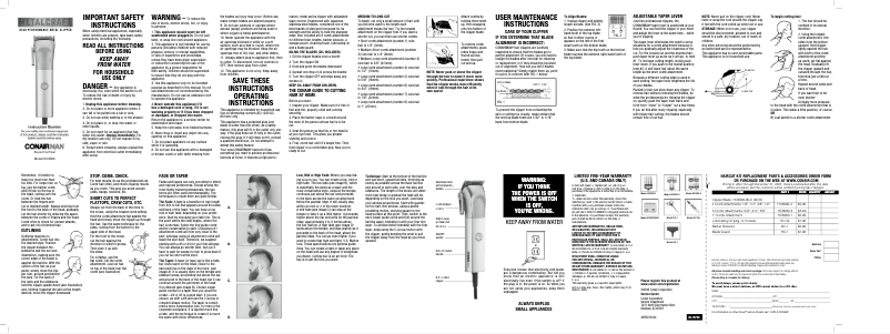 Página 1 del manual Manual de usuario Conair HC6000