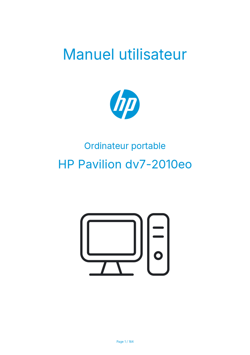 Image de la première page du manuel de l'appareil Pavilion dv7-2010eo
