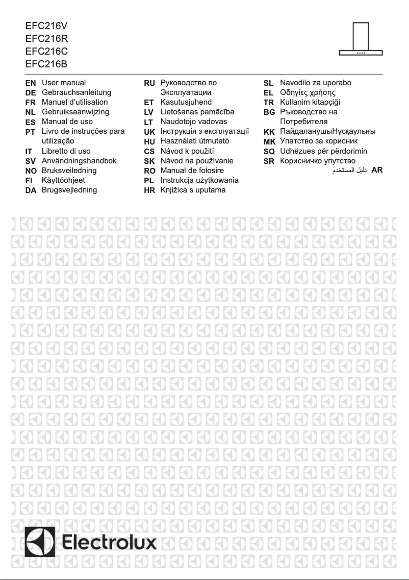 Page 1 de la notice Manuel utilisateur Electrolux EFC216R