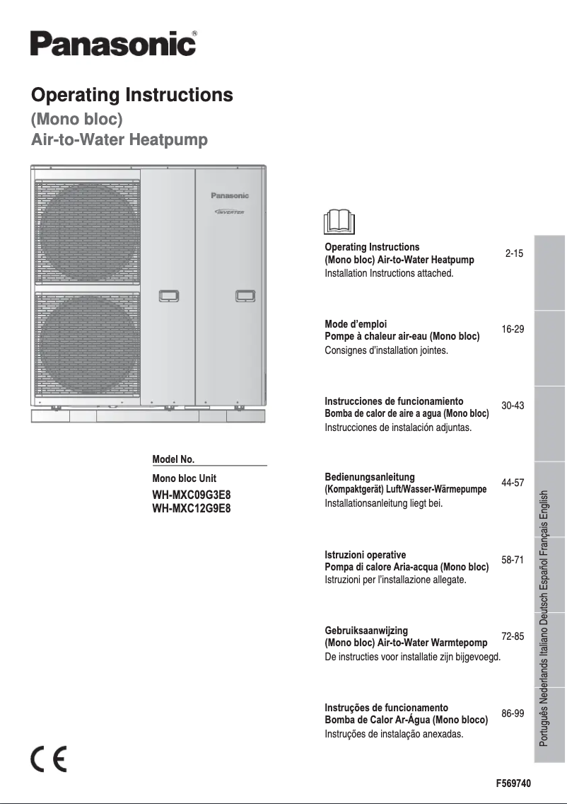 Image de la première page du manuel de l'appareil WH-MXC12G9E8