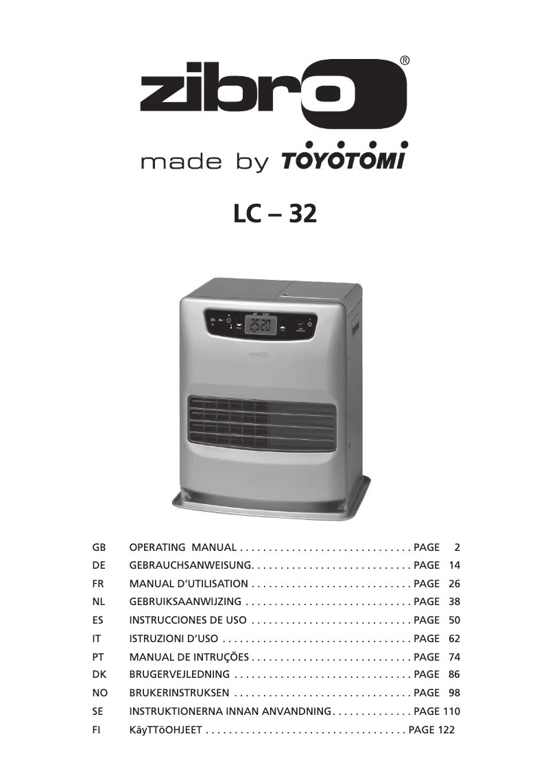 Page n°1 - Manuel utilisateur Zibro LC 32