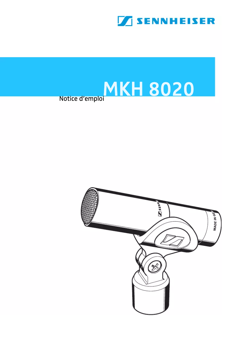 Page n°1 - Manuel utilisateur Sennheiser MKH 8020