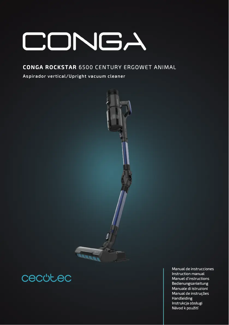 Página 1 del manual Manual de usuario Cecotec Conga Rockstar 6500 Century ErgoWet Animal