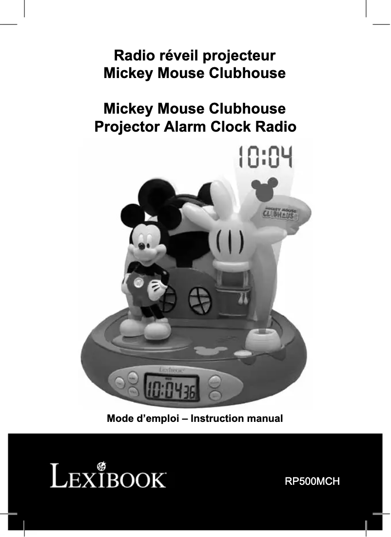 Page 1 de la notice Manuel utilisateur Lexibook Mickey Mouse Clubhouse RP500MCH