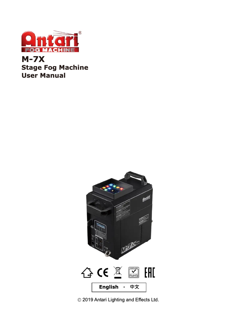 Page n°1 - Manuel utilisateur Antari M-7X