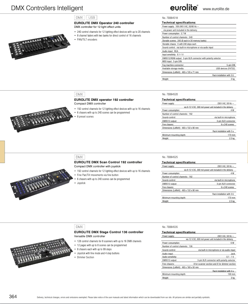 Page n°1 - Catalogue Eurolite DMX Operator 240