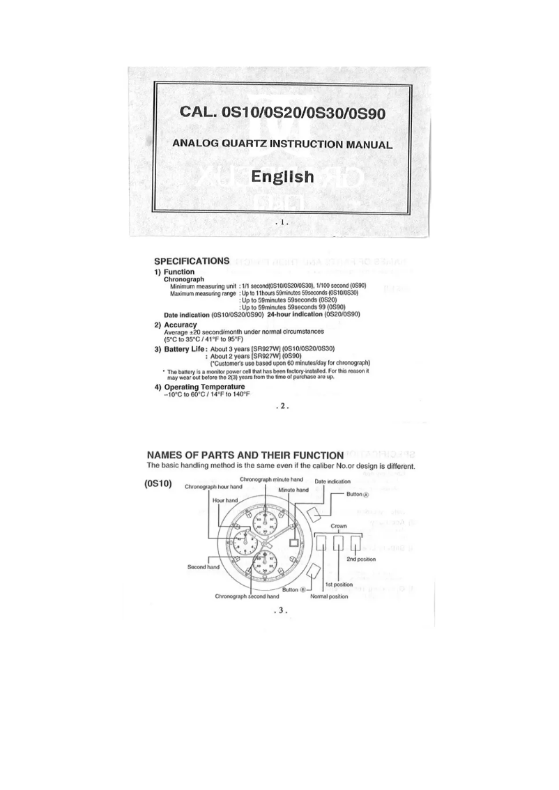 Page 1 de la notice Manuel utilisateur Grandeux 0S90
