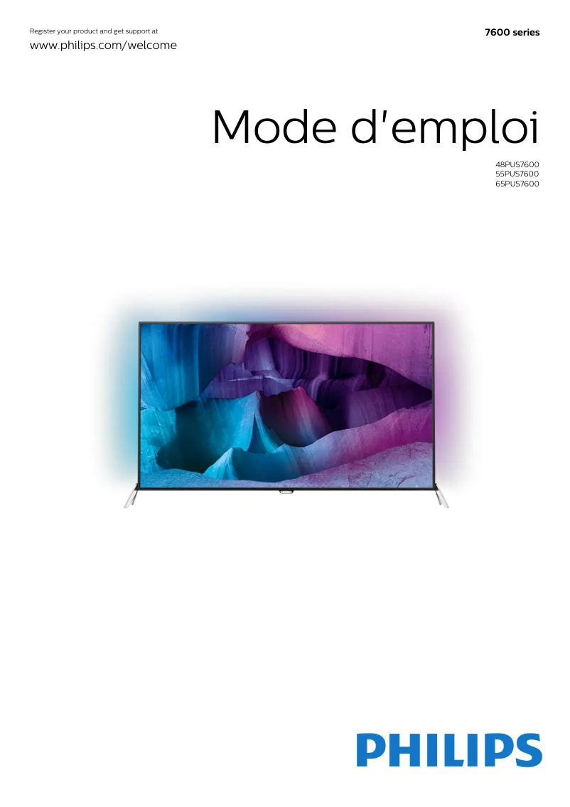 Image de la première page du manuel de l'appareil 55PUS7600