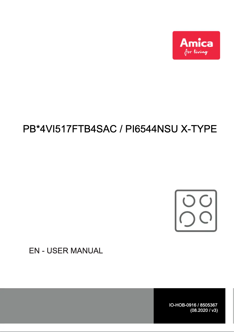 Page 1 de la notice Manuel utilisateur Amica X-Type PI6544NSU