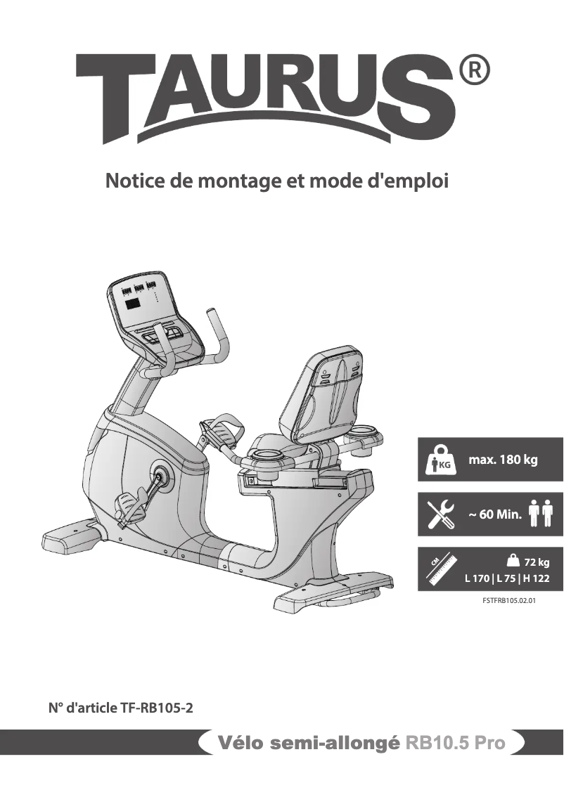 Page 1 of the manual User Manual Taurus RB10.5 Pro