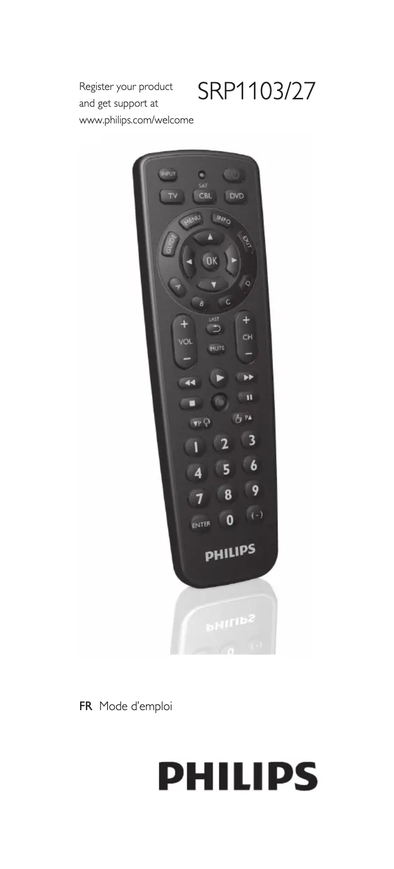 Page 1 de la notice Manuel utilisateur Philips SRP1103