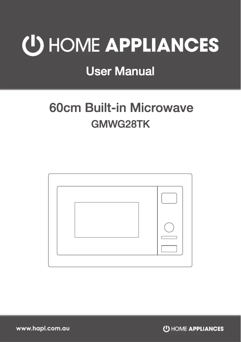 Image de la première page du manuel de l'appareil GMWG28TK