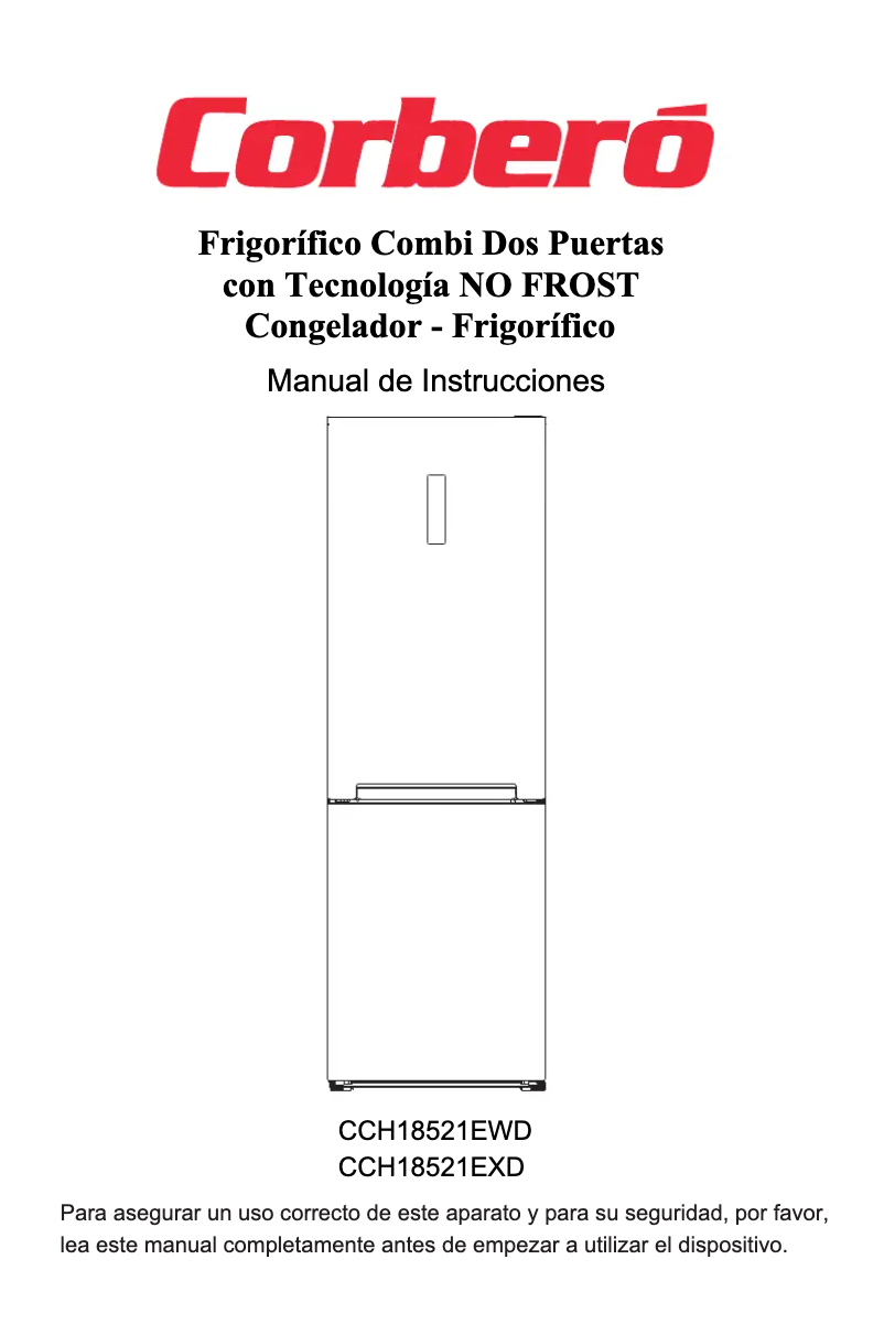 Page n°1 - Manuel utilisateur Corbero CCH18521EWD