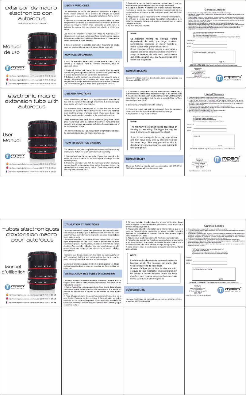 Página 1 del manual Manual de usuario Imperii Electronics ES.00.0187.01