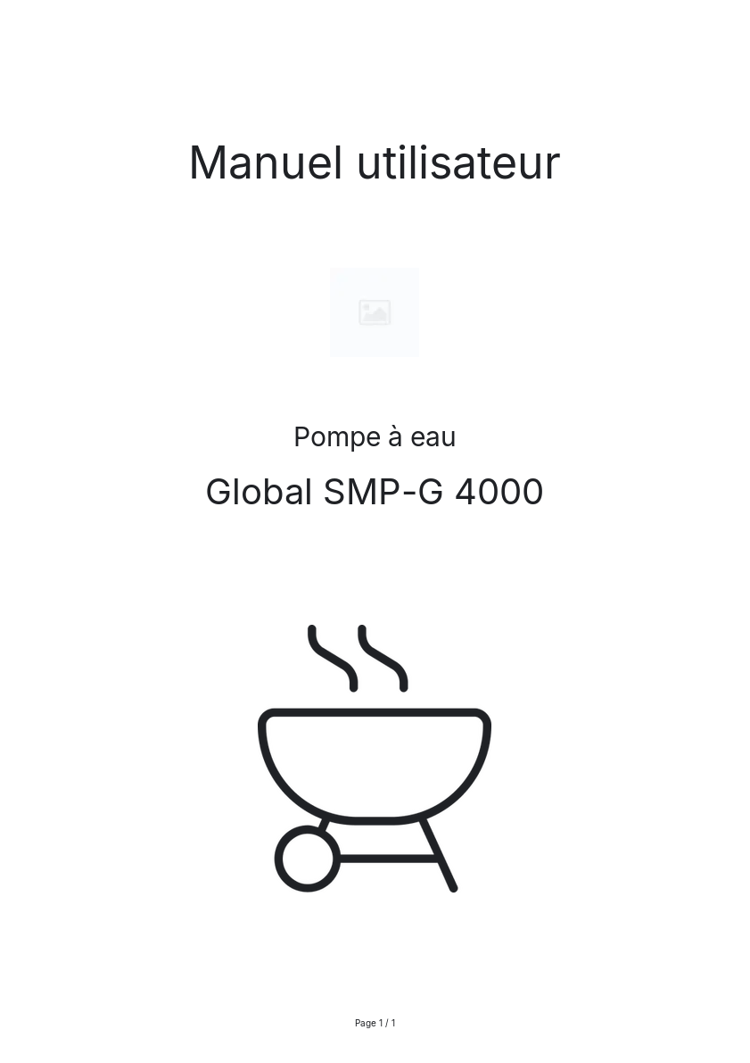 Page n°1 - Manuel utilisateur Global SMP-G 4000