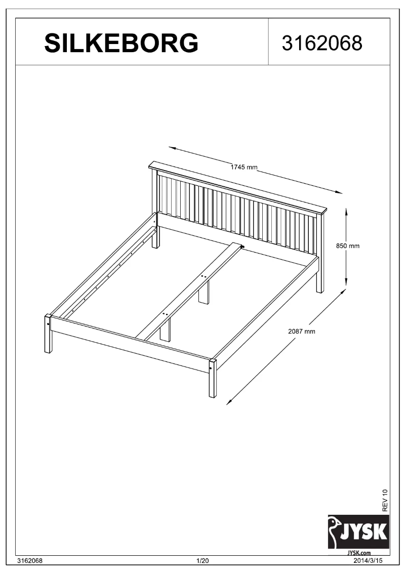 Page 1 de la notice Manuel utilisateur JYSK Silkeborg (160x200)