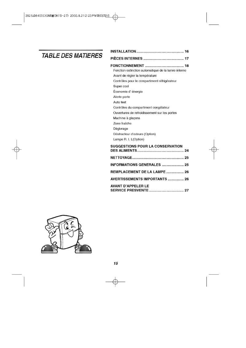 Image de la première page du manuel de l'appareil GR-S702QVQ