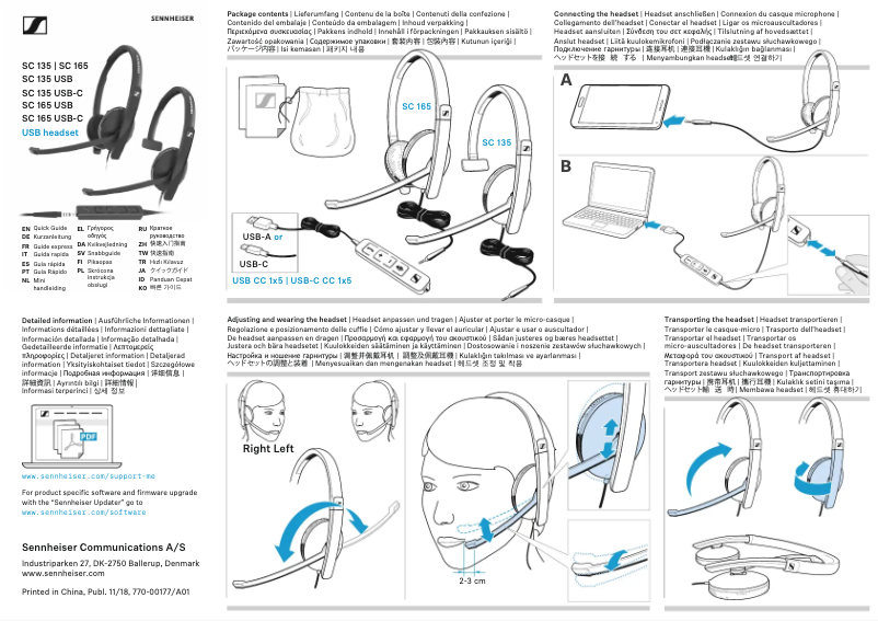 Page n°1 - Manuel utilisateur Sennheiser SC 135