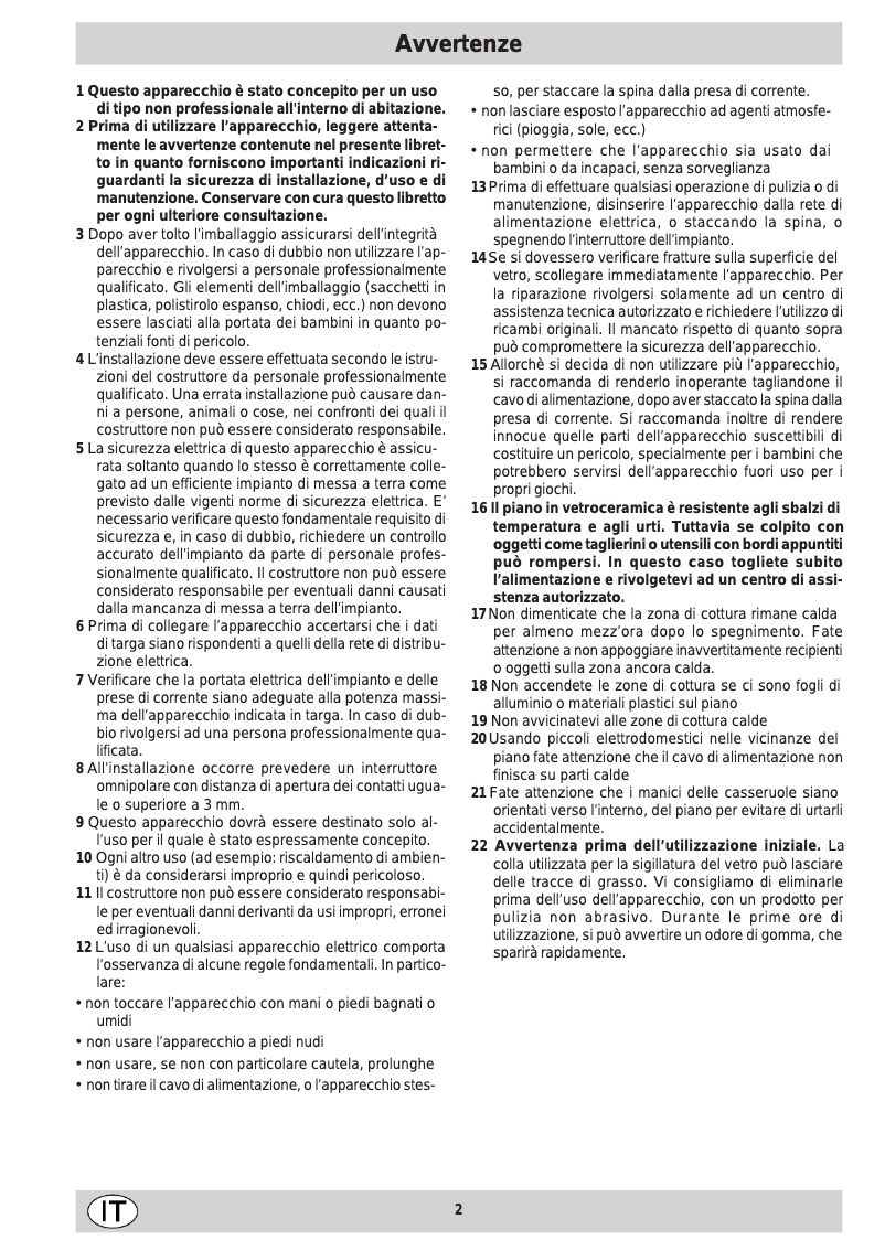 Page 1 de la notice Manuel utilisateur Ariston Thermo KT 8104