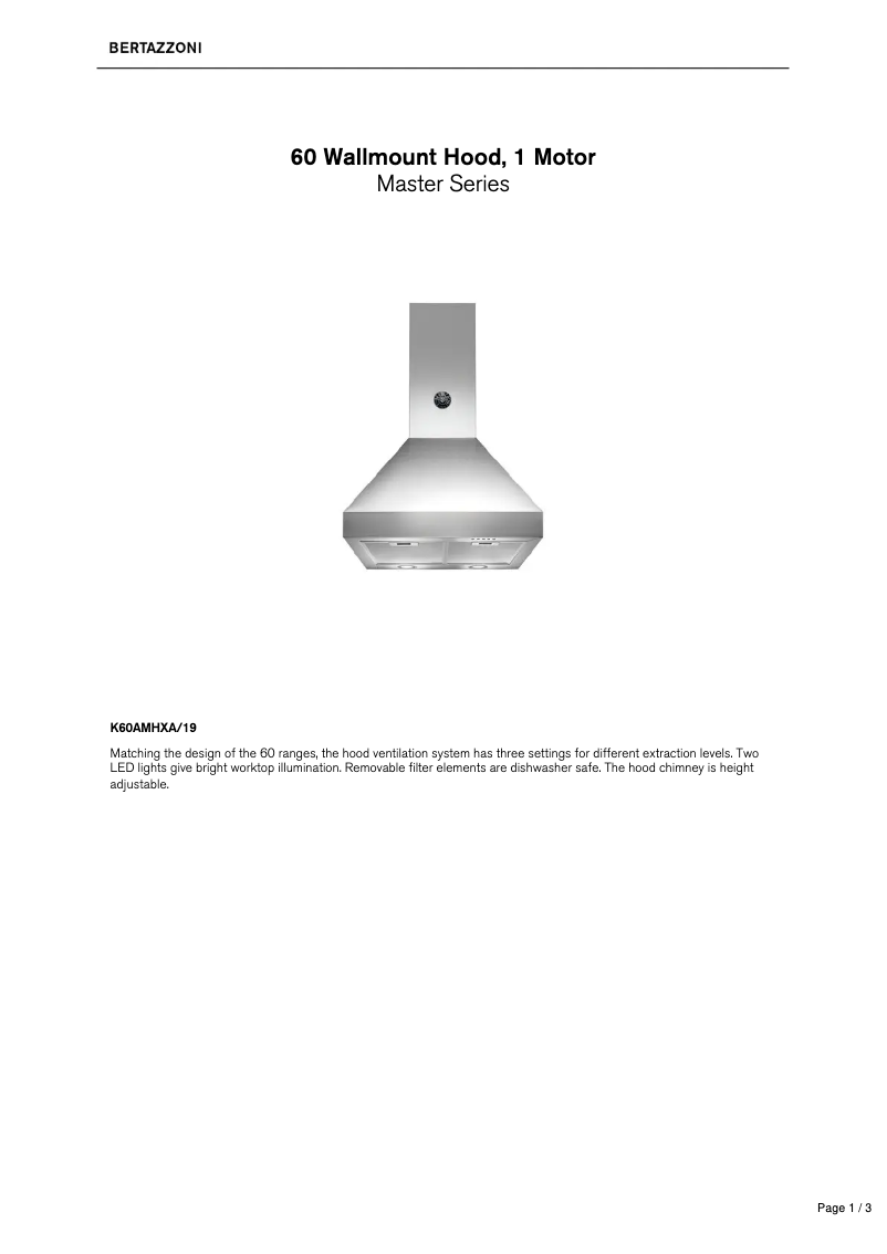 Image de la première page du manuel de l'appareil K60AMHXA