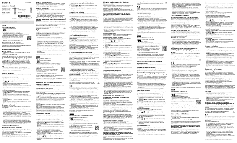 Página 1 del manual Manual de usuario Sony NW-A35