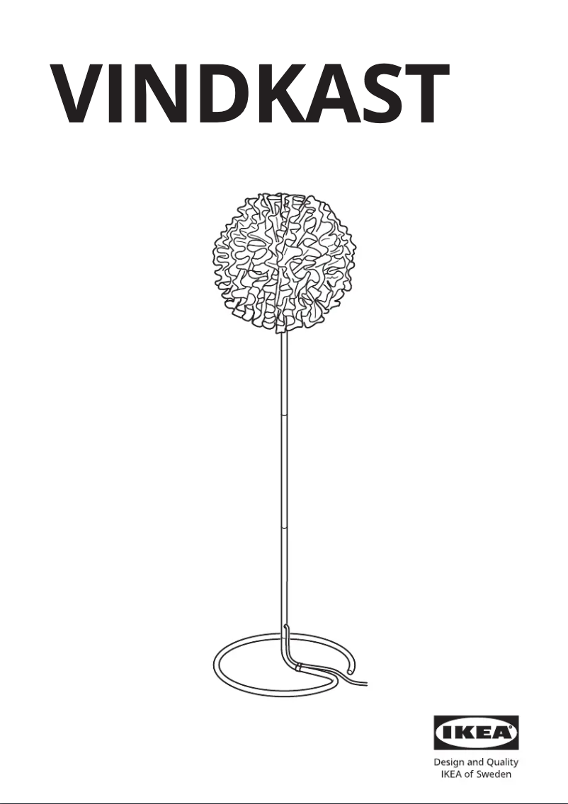 Page 1 de la notice Manuel utilisateur Ikea VINDKAST 705.390.92