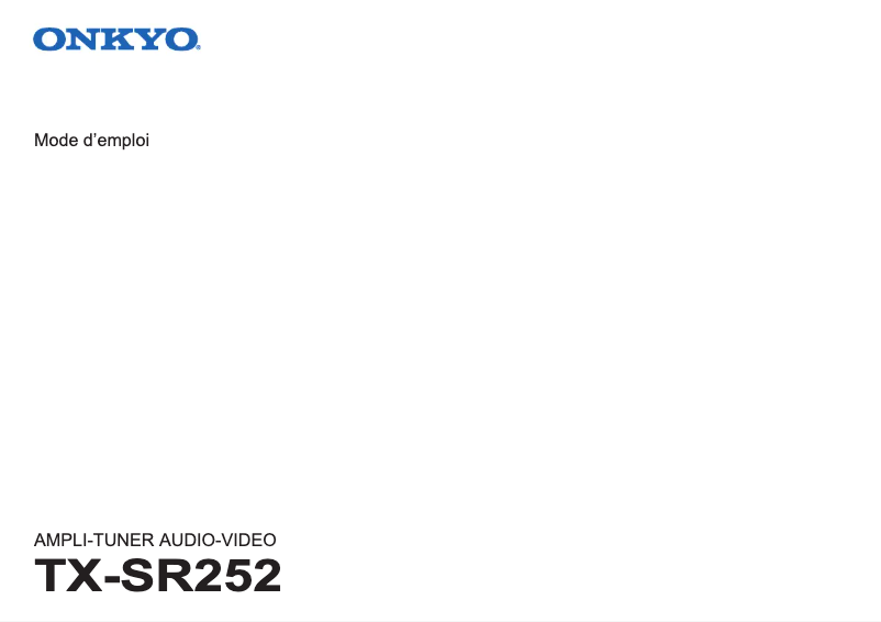 Image de la première page du manuel de l'appareil TX-SR252