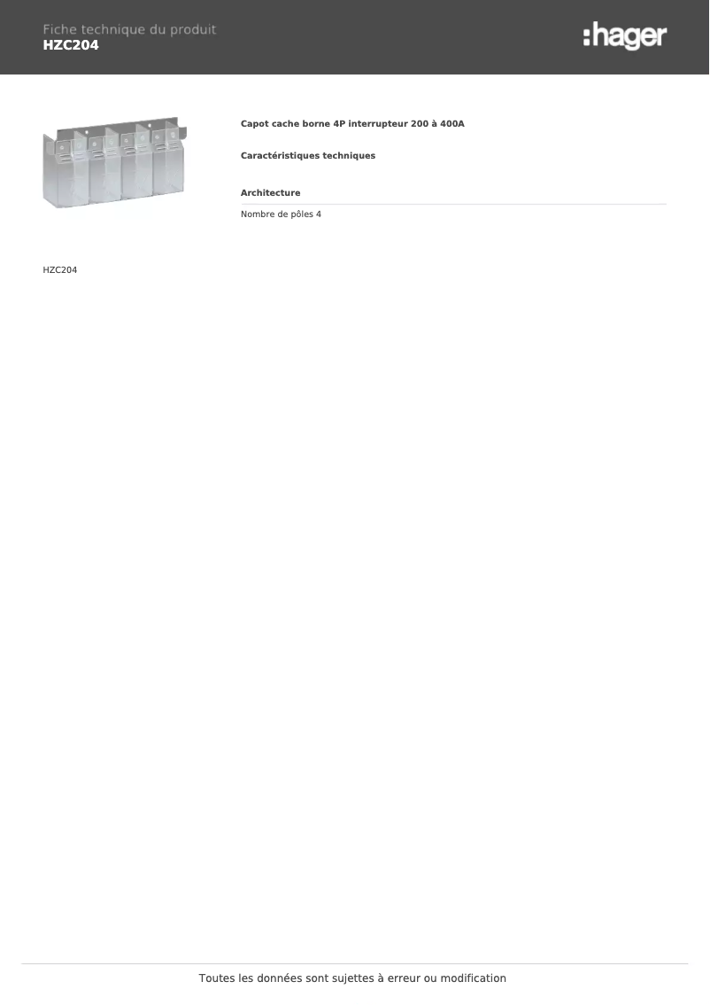 Image de la première page du manuel de l'appareil HZC204