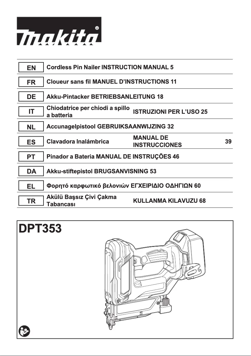 Page n°1 - Manuel utilisateur Makita DPT353Z