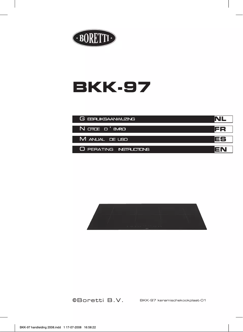 Image de la première page du manuel de l'appareil BKK97