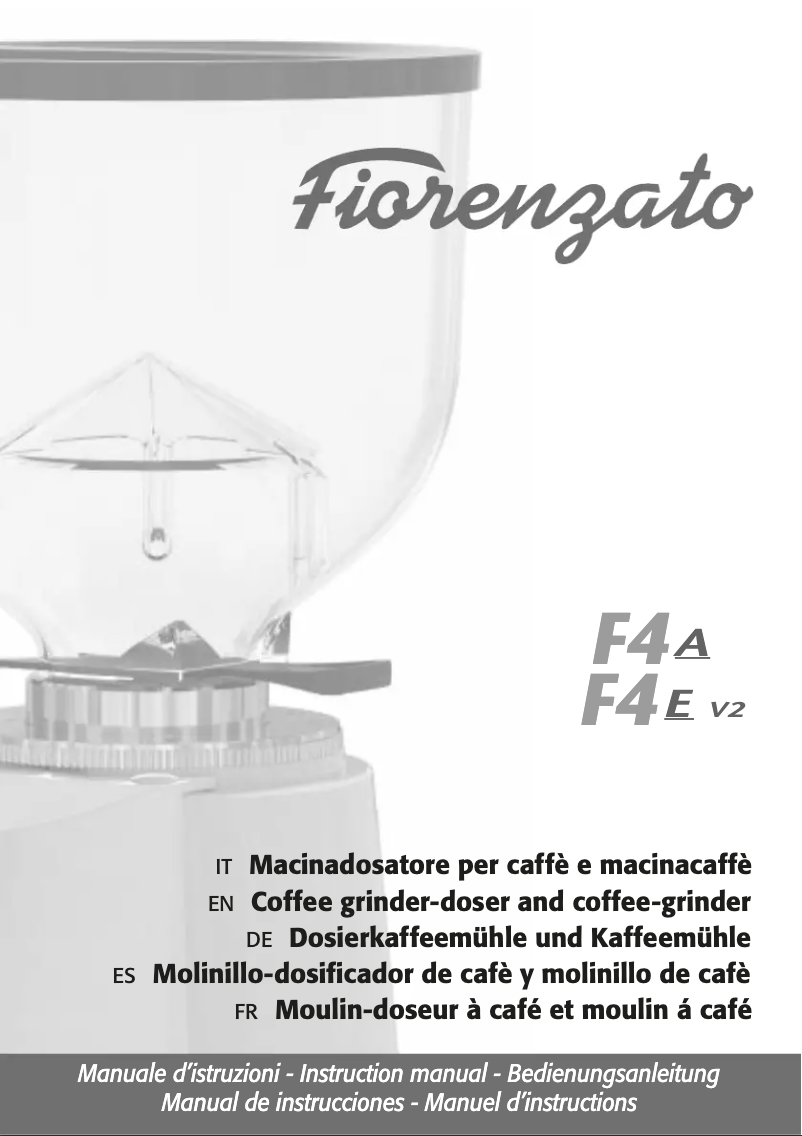 Page n°1 - Manuel utilisateur Fiorenzato F4 E