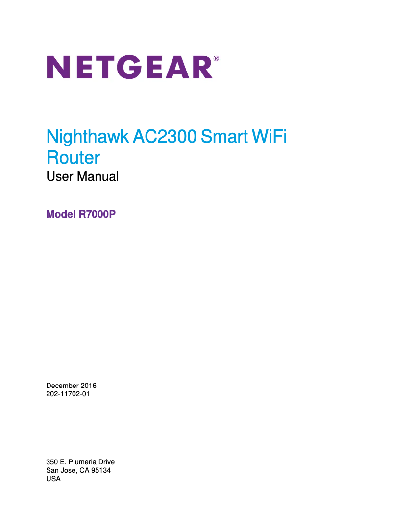 Image de la première page du manuel de l'appareil Nighthawk AC2300
