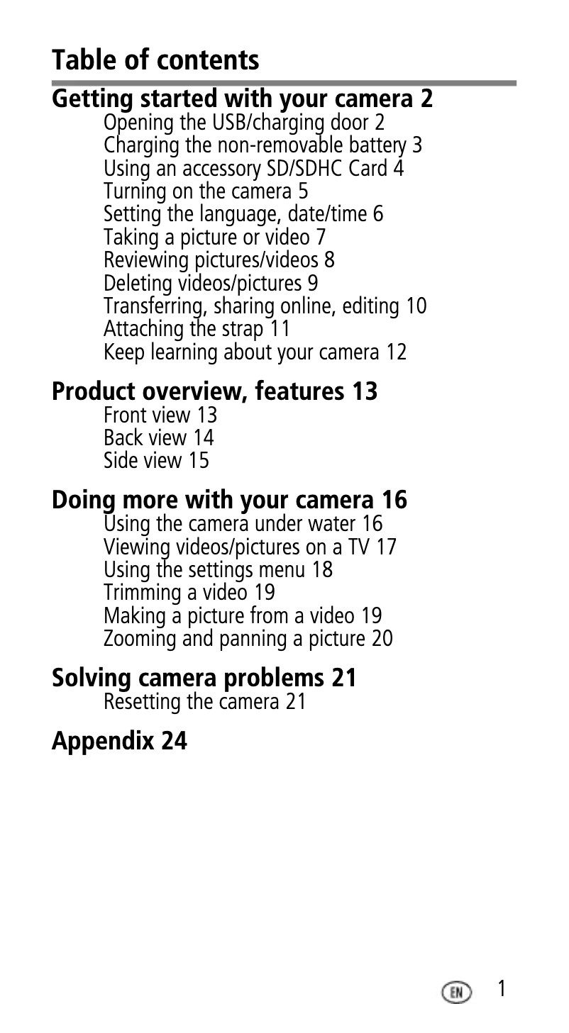 Page 1 de la notice Manuel utilisateur Kodak E2