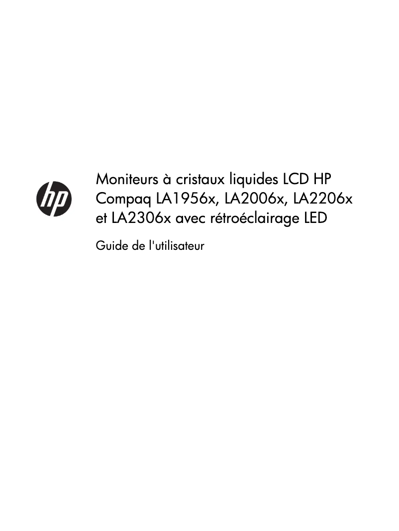 Imagen de la primera página del manual del dispositivo Compaq LA2206x