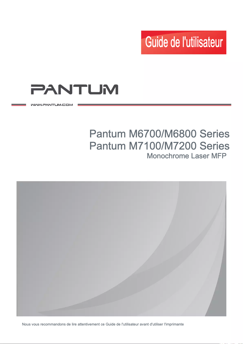 Page n°1 - Manuel utilisateur Pantum M7102DW