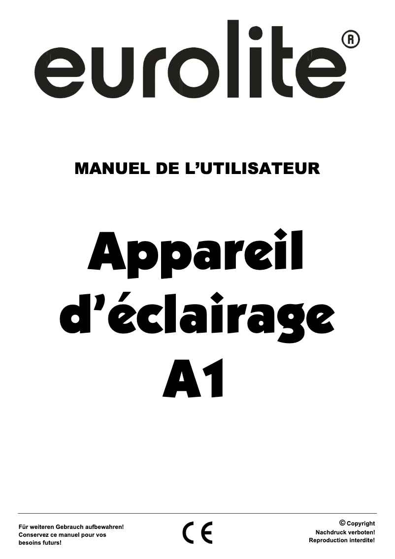 Page n°1 - Manuel utilisateur Eurolite A1