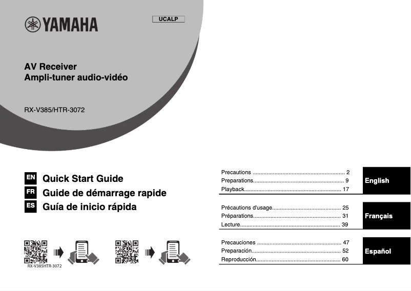 Page n°1 - Manuel utilisateur Yamaha YHT-4950U