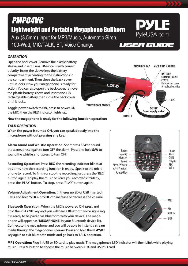 Image de la première page du manuel de l'appareil PMP64VC