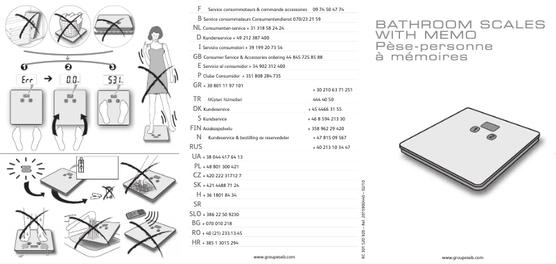 Page 1 de la notice Manuel utilisateur Tefal Atlantis 4 Memo PP3019V0
