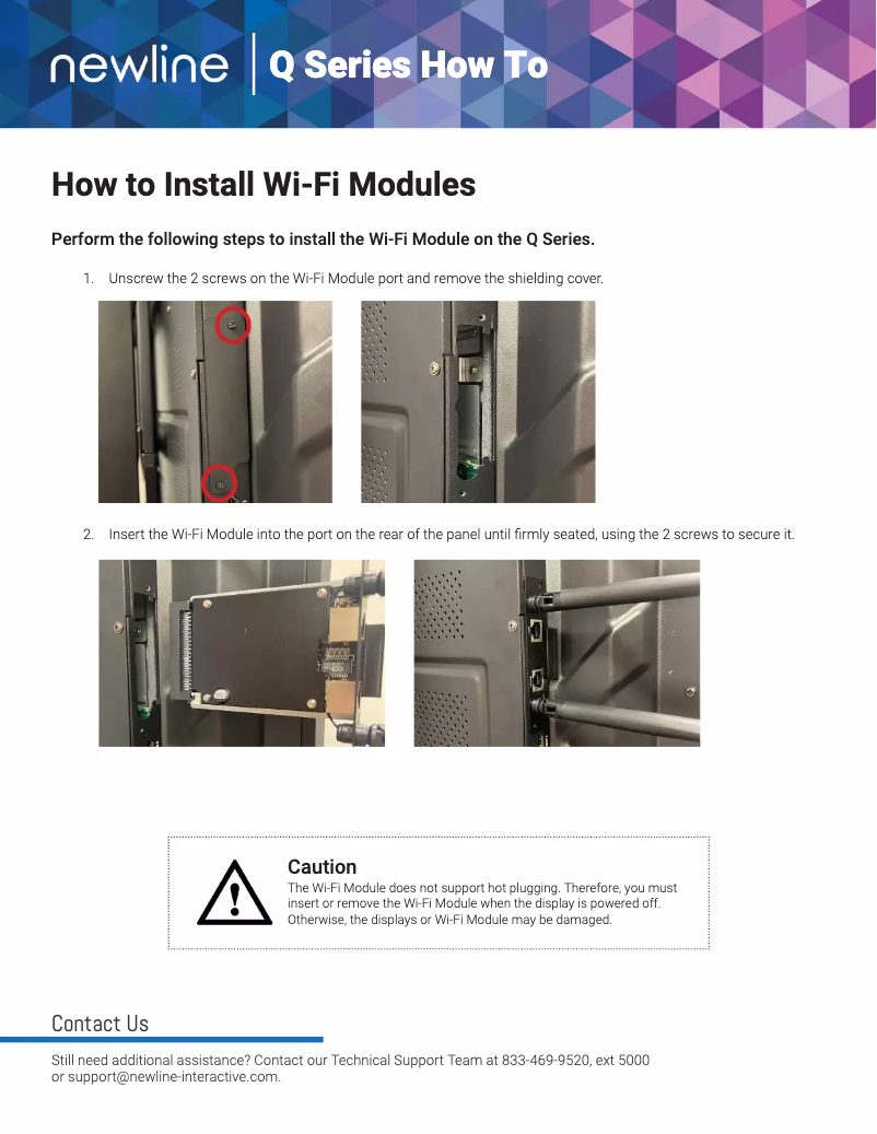 Page 1 de la notice Guide d'installation Newline TT-5521Q