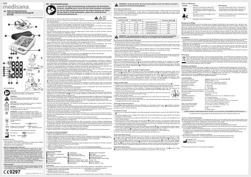 Page n°1 - Manuel utilisateur Medisana BU 586
