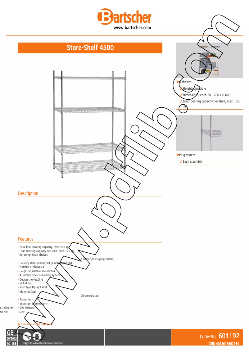 Image de la première page du manuel de l'appareil 601192