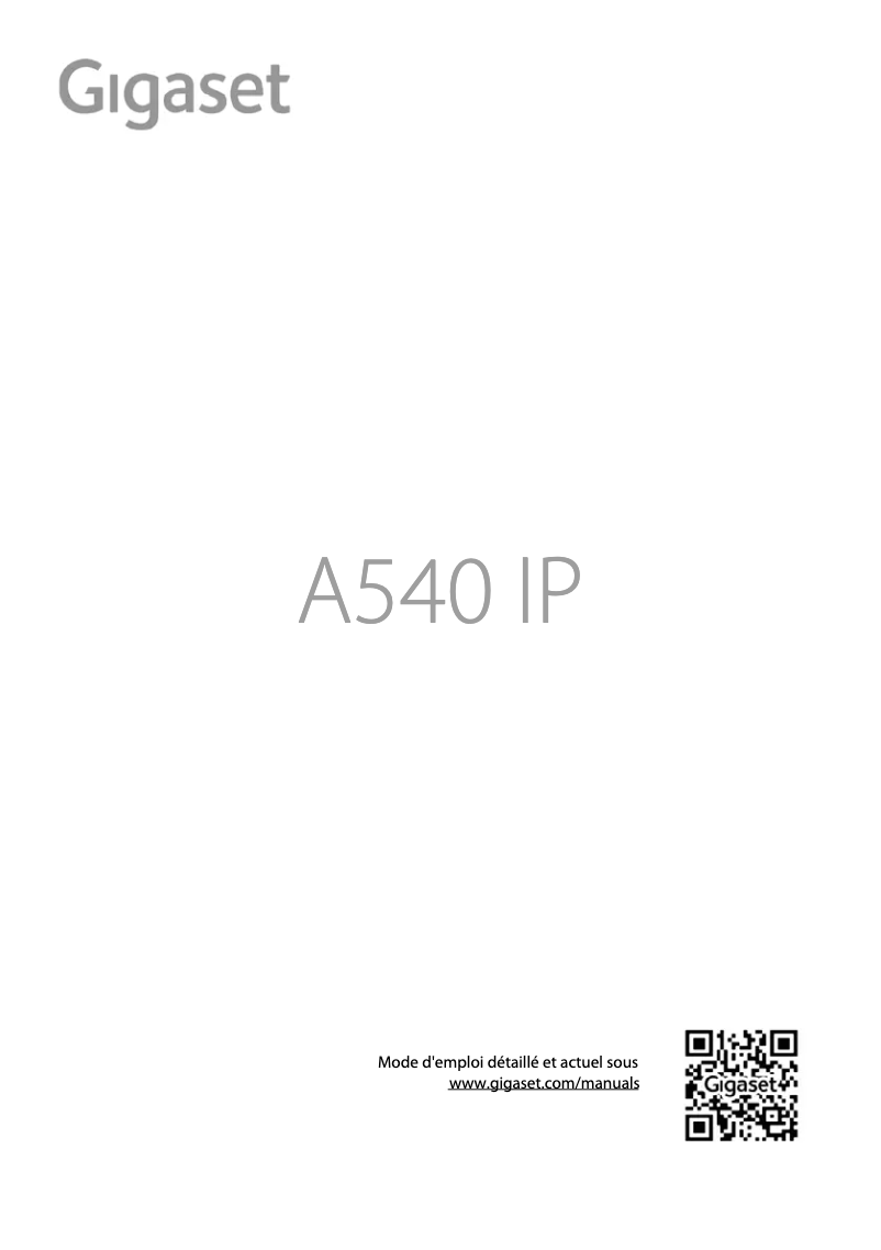 Page n°1 - Manuel utilisateur Gigaset A540 IP