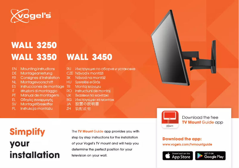 Page n°1 - Manuel utilisateur Vogel's Wall 3350