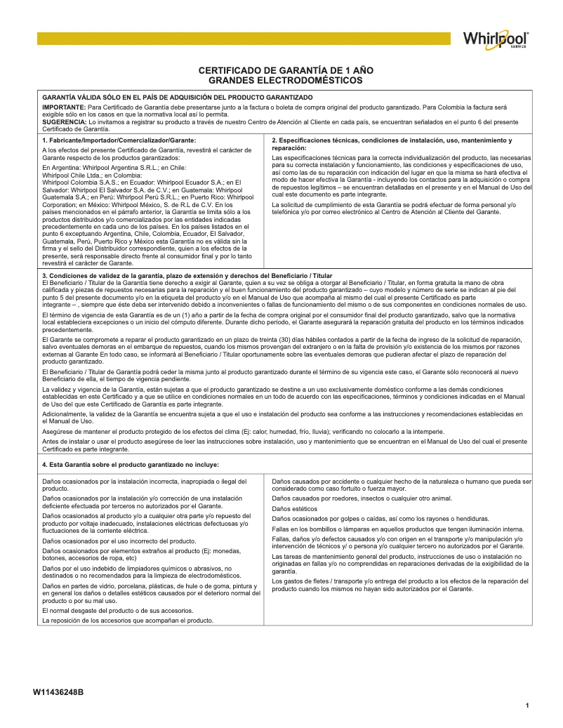 Page 1 de la notice Informations de garantie GE GDF550PMRES