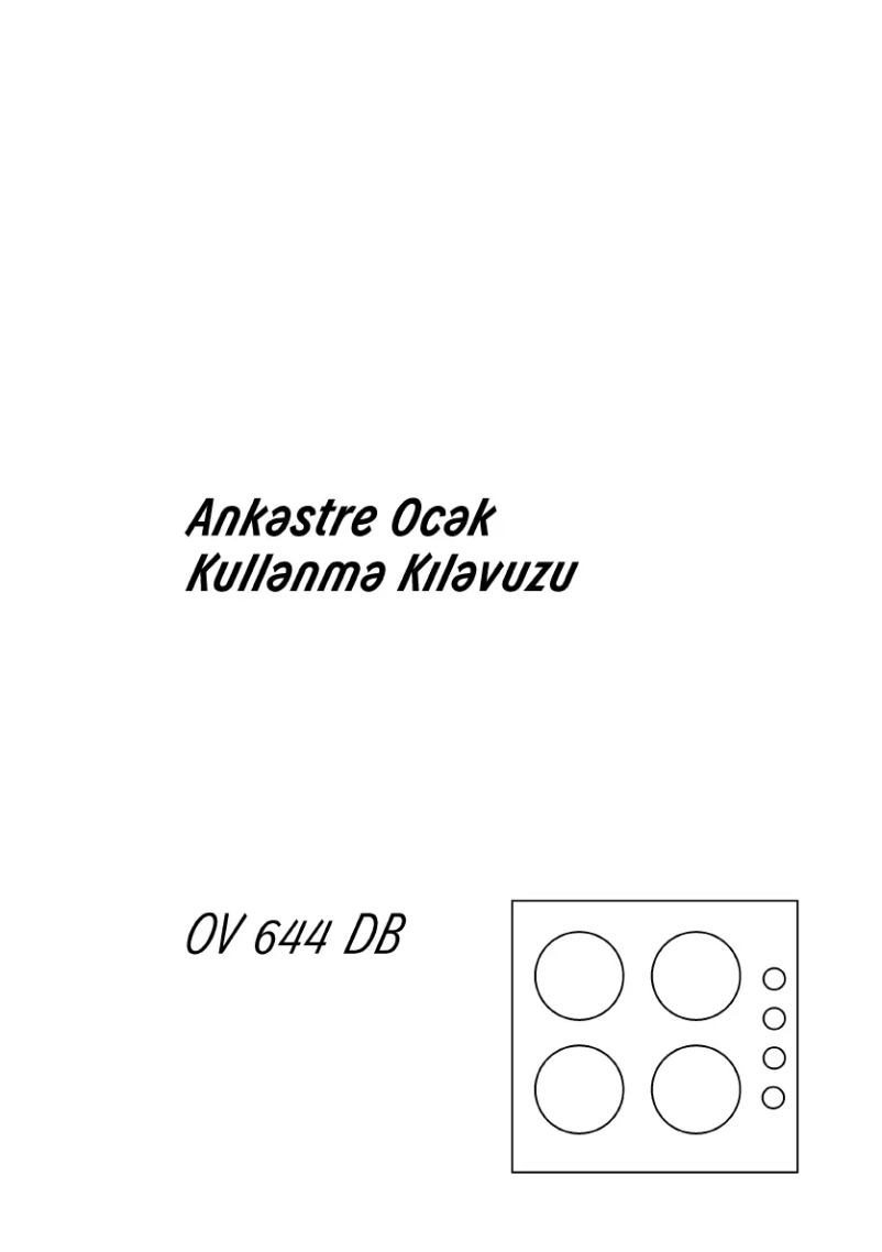 Page 1 de la notice Manuel utilisateur Arçelik OV 644 DB