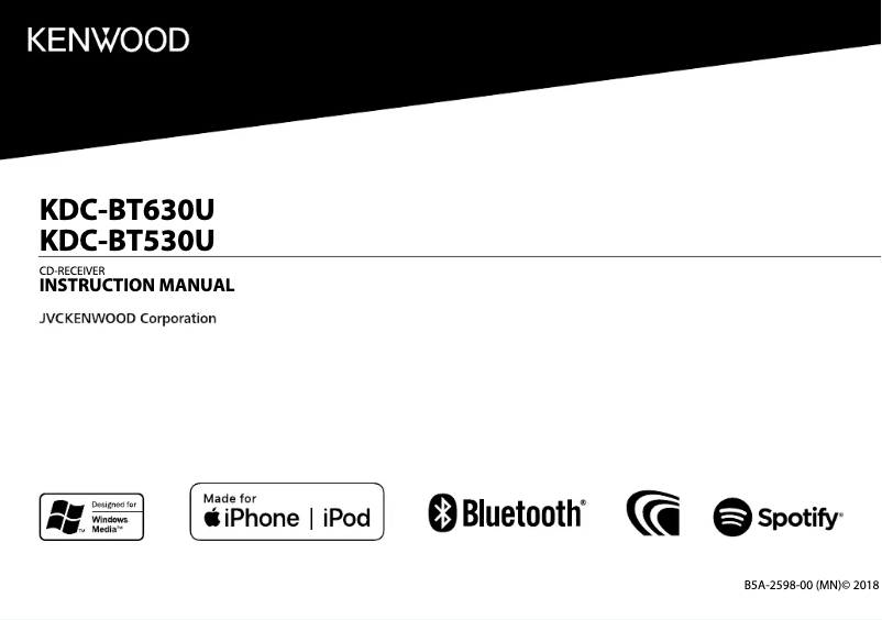 Page n°1 - Manuel utilisateur Kenwood KDC-BT630U