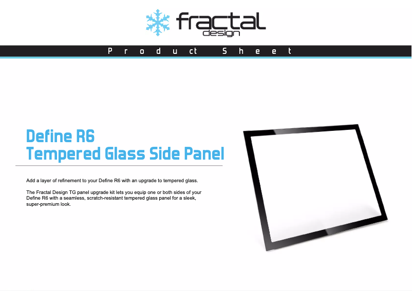 Page 1 de la notice Fiche technique Fractal Design Define R6