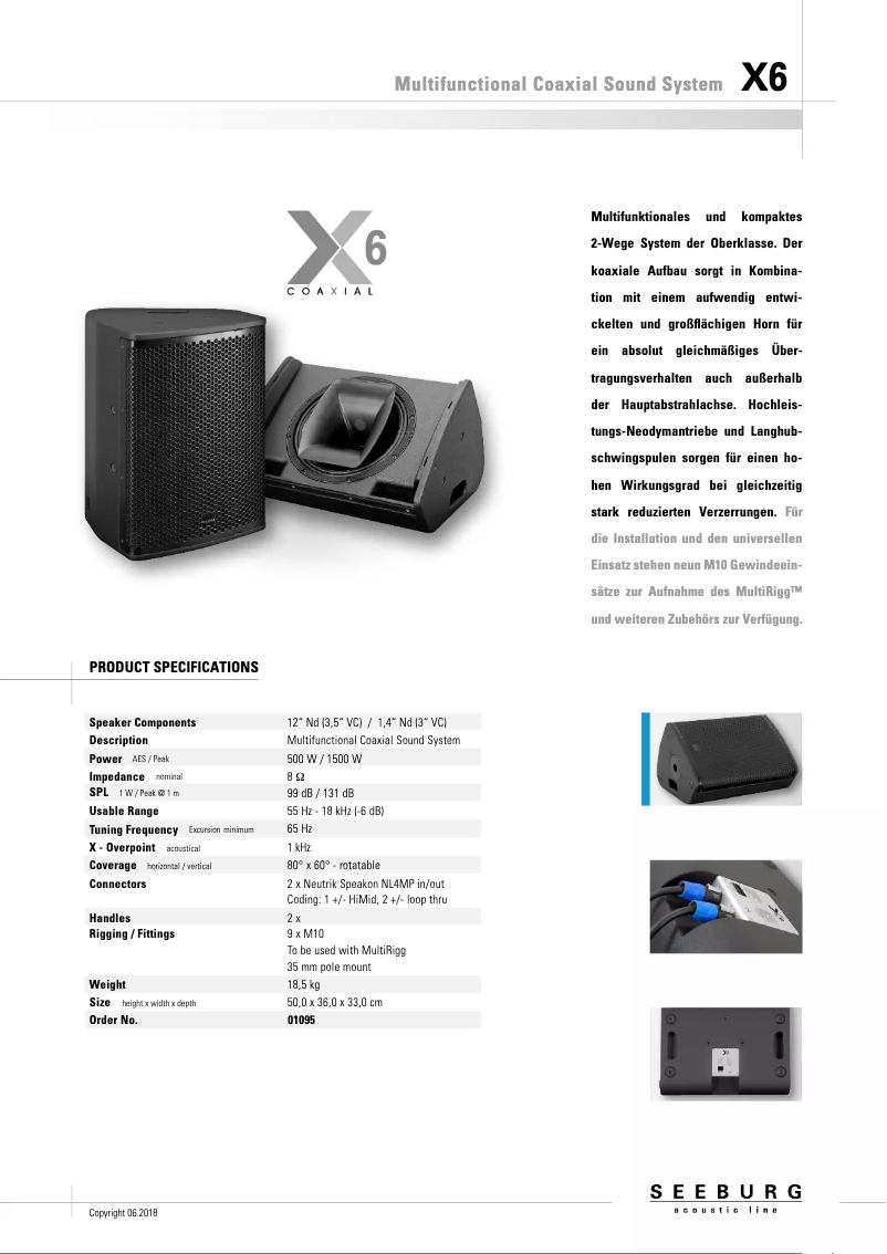 Page 1 de la notice Manuel utilisateur Seeburg X6